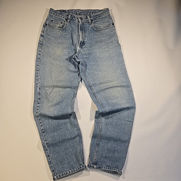VTG 1997 Gap 1969 Men 31x32 Blue High Rise Tapered Jeans 7in Leg 90s USA Loose - Picture 2 of 12